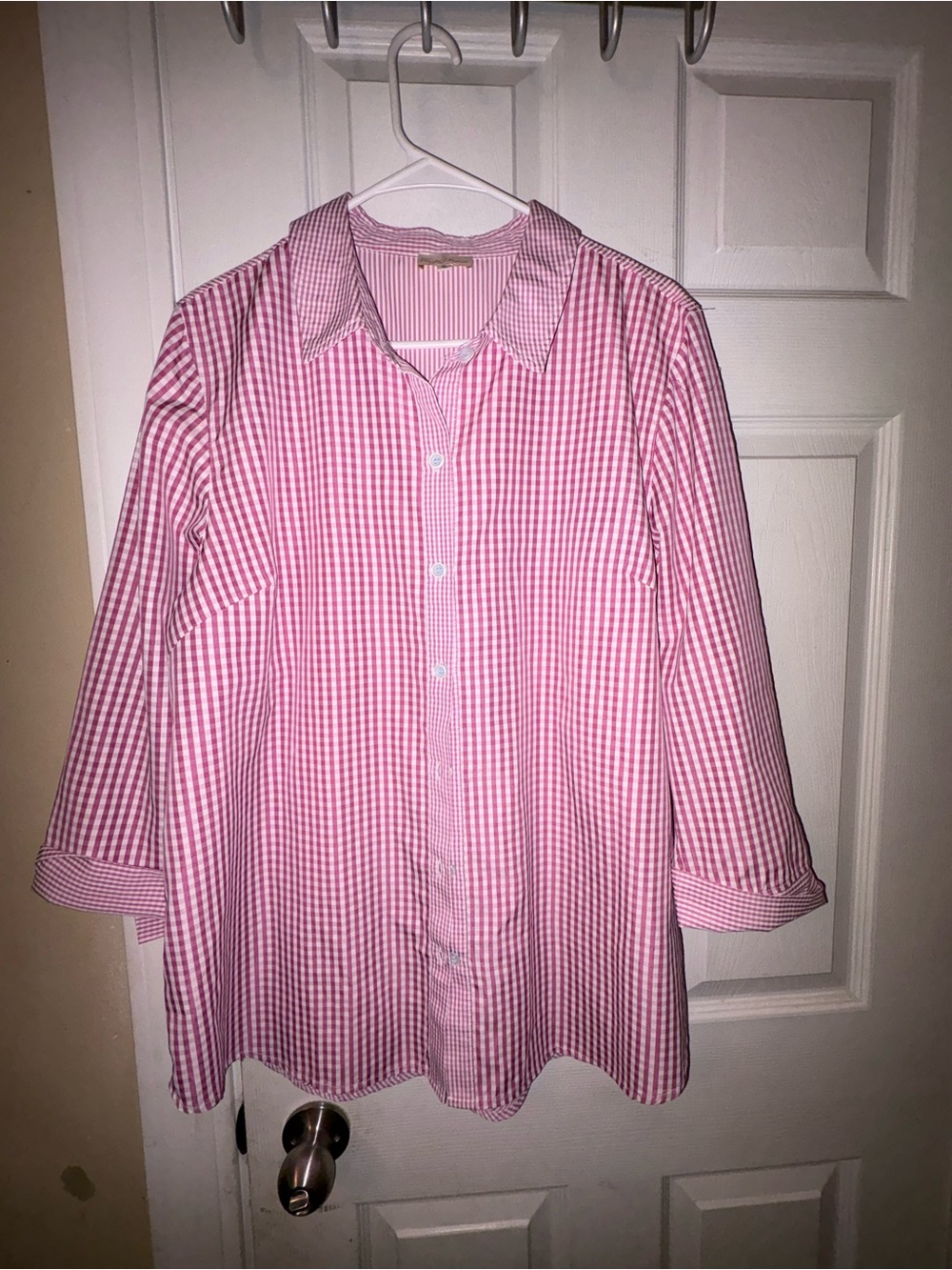 Pink Gingham Button-Down Shirt